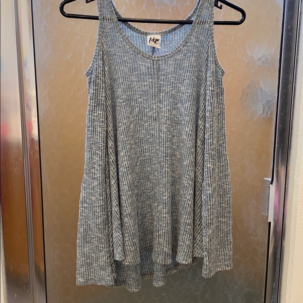 Long Sleeve Knit Top with Open Shoulders